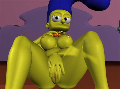 rule 34 3d bed breasts color female female only front view human indoors marge simpson nipples