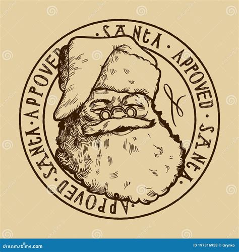 Santa Approved Vintage Rubber Stamp Stock Vector Illustration Of Grunge Decoration