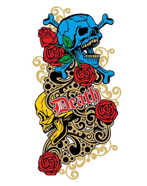 Colored Vintage Grunge Skull 1951910 Vector Art At Vecteezy