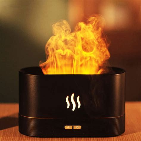 aroma diffuser with similated flame auto off protection