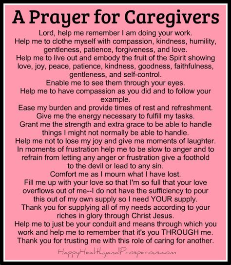 A Prayer For Caregivers Churchgistscom