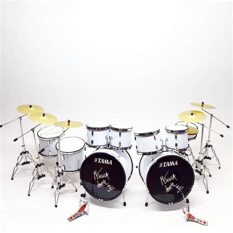 Miniature Drum Tama White Metallica Lars Ulrich Double Bass Etsy