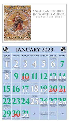 2023 Anglican Church In North America Calendar Ashby Publishing