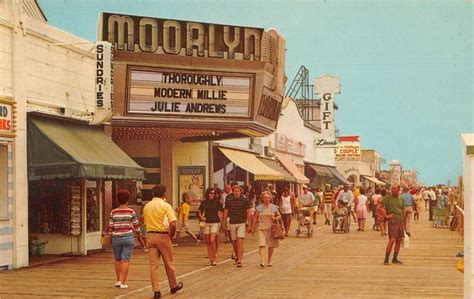 Ocean City New Jersey Boardwalk Moorlyn Theatre Vintage Postcard