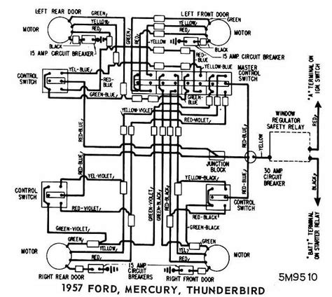 Ford Mercury And Thunderbird 1957 Windows Wiring Diagram All About