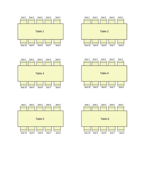 16 Table Seating Chart