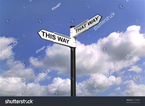 Stock Photo Signpost Saying This Way That Way Which Way To Turn Good