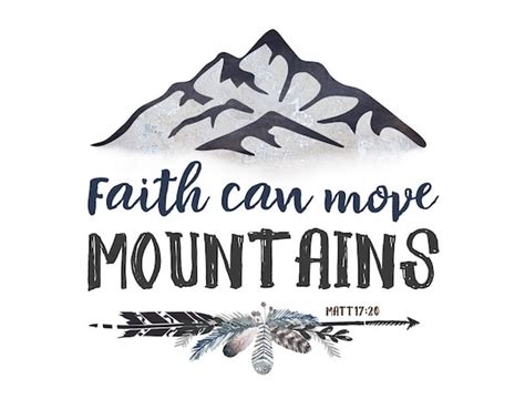 Wall Décor Home Décor Instant Download Blue Faith Can Move Mountains
