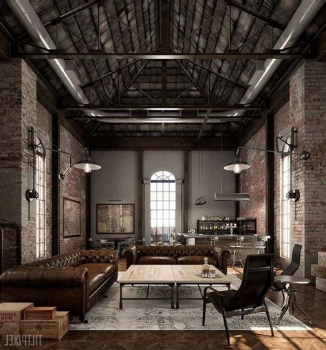 Make Home Interior Design Cozy Industrial Living Room 50 Most