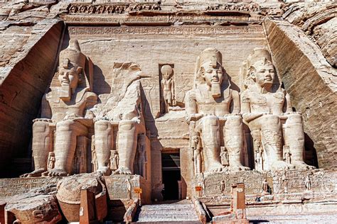 Entrance To The Temple Of King Ramses Ii In Abu Simbel In Egypt