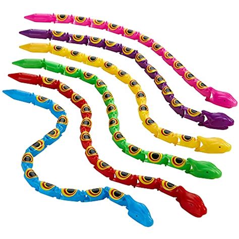 Kicko Wacky Wiggly Jointed Snakes 12 Pack 15 Inch Long Plastic