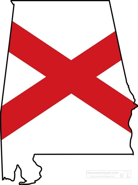 Us State Maps Clipart Alabama State Map With Flag Overlay Clipart