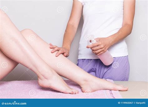 Depilation In The Salon Shugaring Wax Depilation Stock Image Image