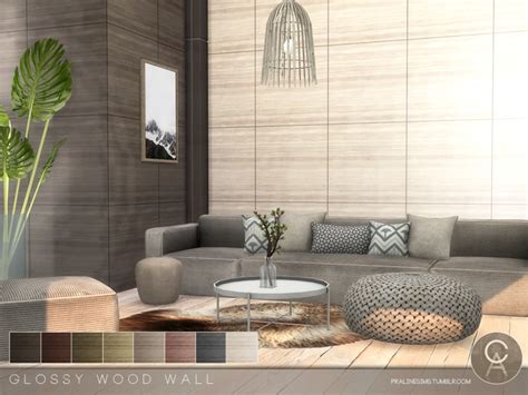 Sims 4 Ccs The Best Glossy Wood Wall By Pralinesims