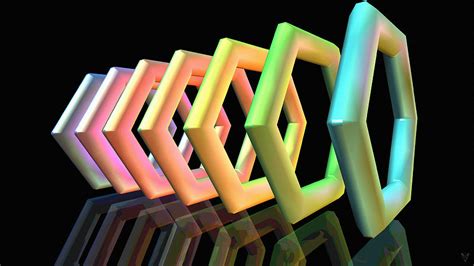 Rainbow Hexagons Digital Art By Derek Gedney Fine Art America