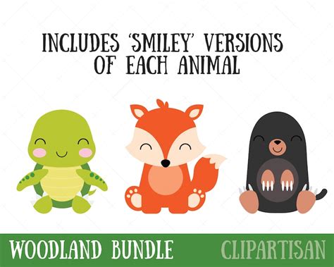Woodland Baby Animals Clipart Forest Animal Clipart Etsy Canada