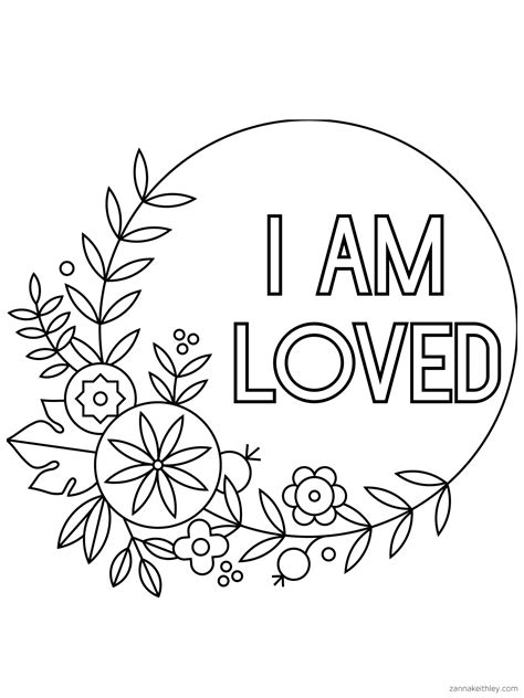 I Am Loved Coloring Page Love Coloring Pages Quote Coloring Pages