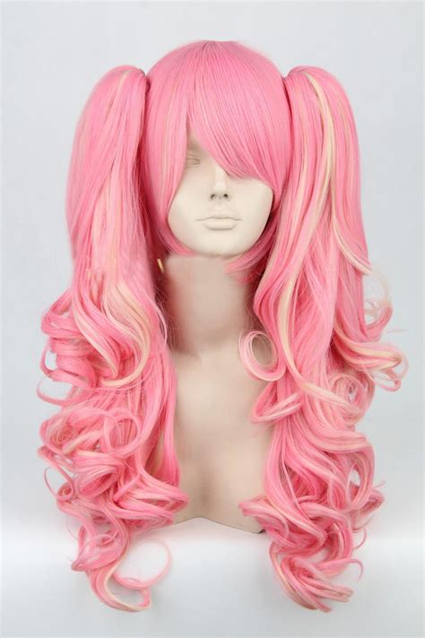Our wigs are great for any costume or just for fun! Lolita Long Curly Fashion Pink Women Anime Party Halloween ...