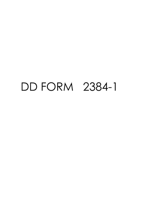 Download Dd 2384 1 Fillable Form