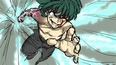 Desktop Wallpaper Artwork Anime Boy Izuku Midoriya Green Hair Hd Image Picture Background