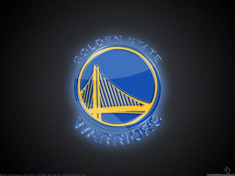 Golden State Warriors Nba Basketball Bridge Logo Over Black Background