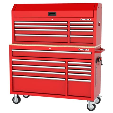 Husky Modular Tool Storage 52 In W Red Mobile Workbench Cabinet With 8