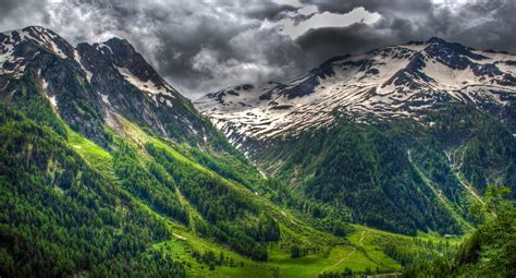 Nature Landscape Spring Mountain Alps Clouds Forest Grass Switzerland