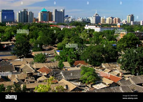 Rooftop Of Traditional Hutong Siheyuan Courtyard House Beijing China