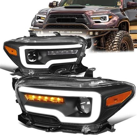 16 20 Toyota Tacoma LED DRL Sequential Turn Signal Projector Headlight
