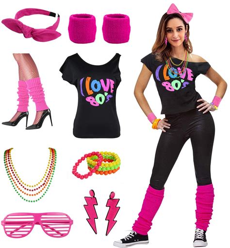 womens i love the 80 s disco 80s costume outfit accessories 80s party outfits 80s theme party