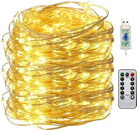 Led Copper Wire String Lights Usb Plug In Fairy Lights With Remote 8
