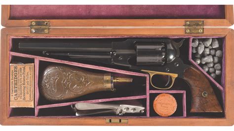 Cased Remington 1858 New Model Army Percussion Revolver Rock Island