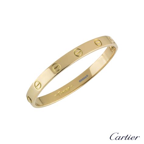 Cartier 18k Yellow Gold Love Bangle Size 16 B6035516 Rich Diamonds