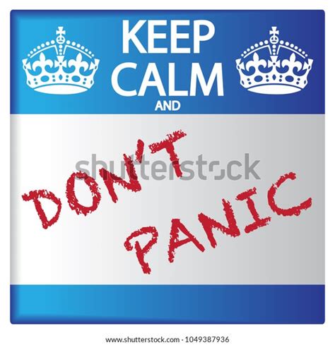 Keep Calm Dont Panic Sticker Isolated Stock Vector Royalty Free