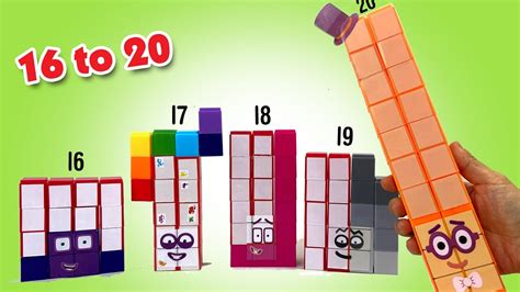 Lets Build Numberblocks 16 To 20 Building Blocks Set Of 60 By Cbeebies