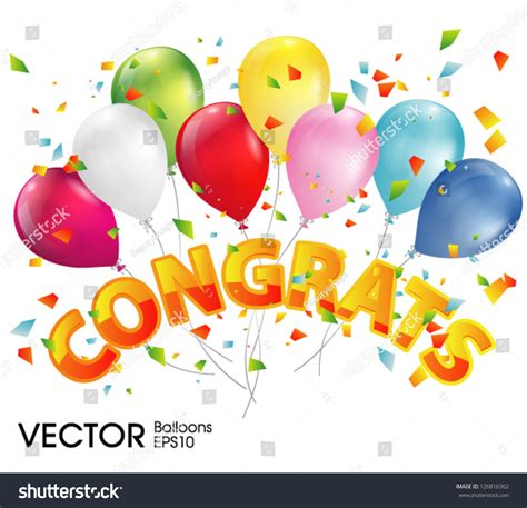Balloons Congratulations Stock Vector 126816362 Shutterstock