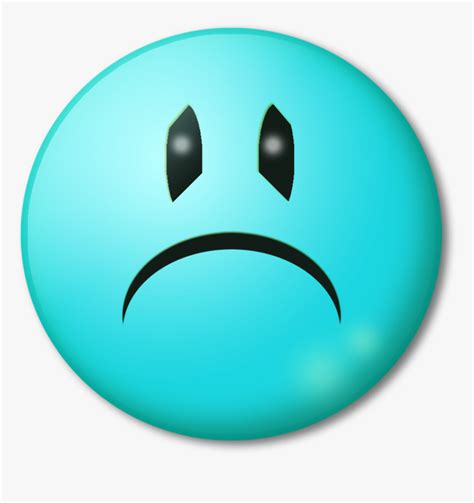 Sad Face Emoticon Sad Emoji Dp Blue Colour Hd Png Download Kindpng