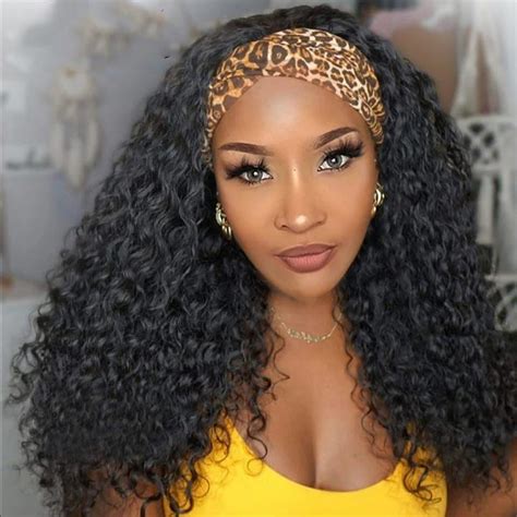 Deep Wave Peruvian Remy Human Hair Wig With Headband Available In An Array Of Colors