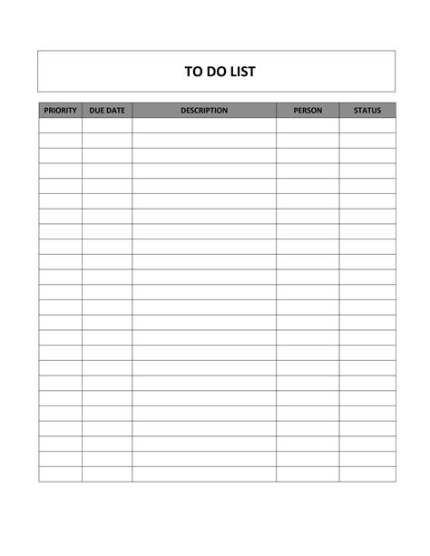 To Do List Template