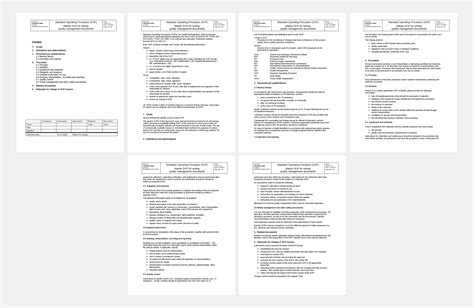 Standard Operating Procedure Template 19 Sweetprocess