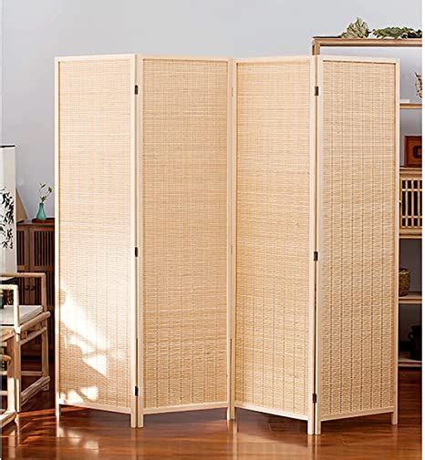 Material Pine Bamboo Bamboo Room Divider 4 Panel Room Divider