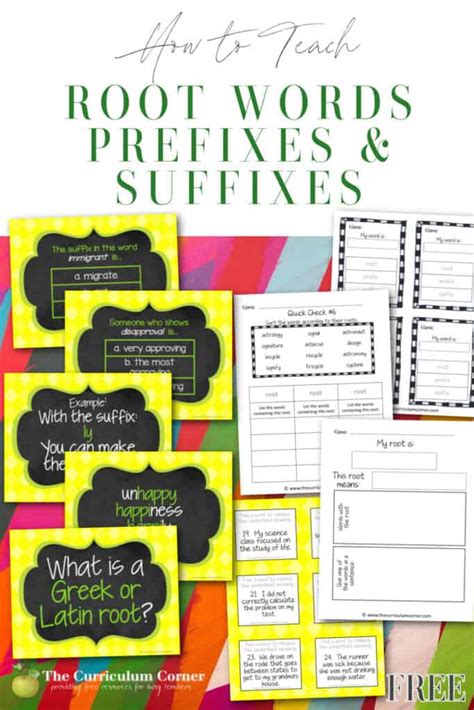 Roots Prefixes Suffixes Instruction Pack The Curriculum Corner