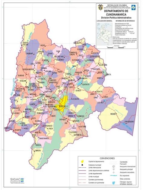 Mapa De Colombia Con Sus Convenciones