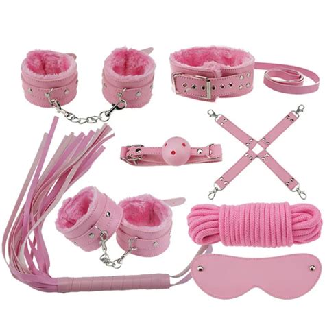 Sex Toy For Couples 8pcs Positioning Bondage Restraints Kit Rope Oral Gags Handcuff Whip Erotic