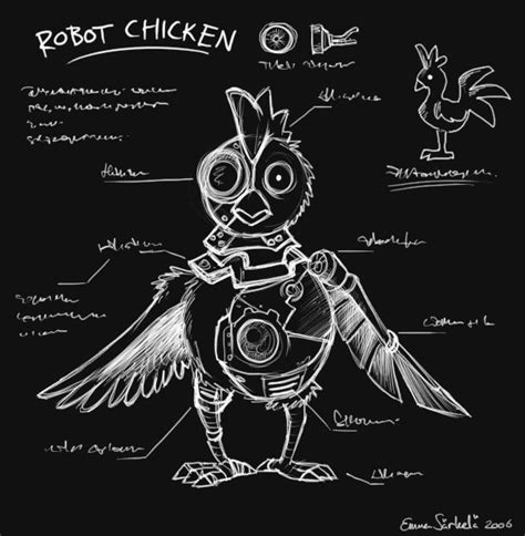 Robot Chicken By Zombidj On Deviantart Chicken Tattoo Chicken Drawing