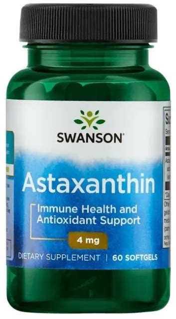 Swanson Astaxanthin Brain Eye Immunity And Antioxidant Support 4mg 60