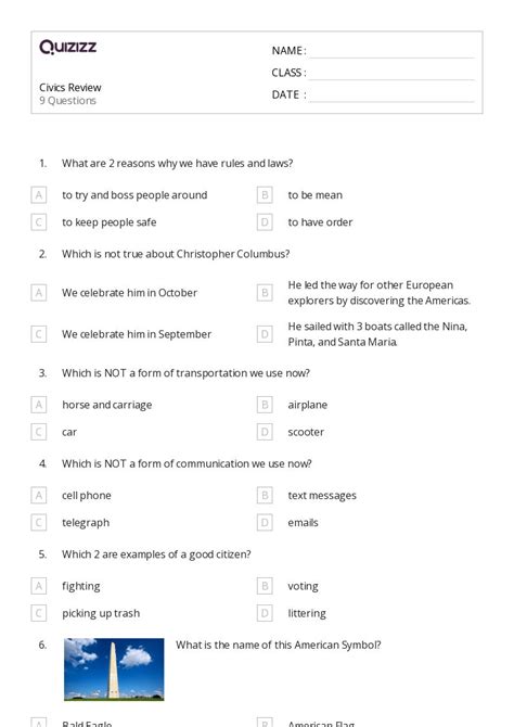 Civics Government Worksheets For Nd Grade On Quizizz Free