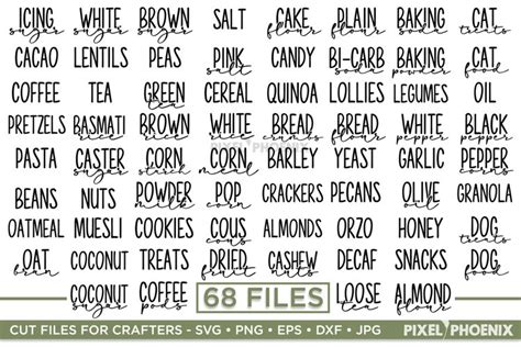 Pantry Labels Svg Files For Home Organisation