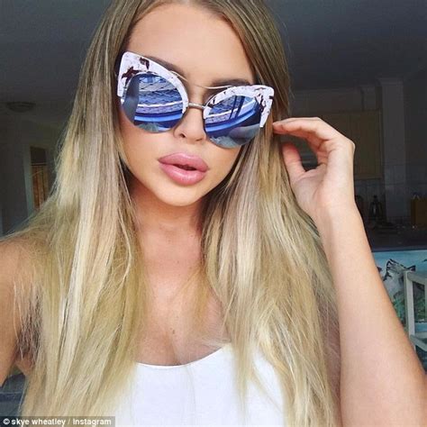 Skye Wheatley Flaunts Her Surgically Enhanced Dd Chest And Plump Pout Daily Mail Online