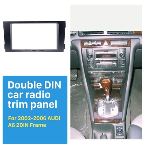 Seicane Black Double Din Car Radio Fascia For Audi A Panel